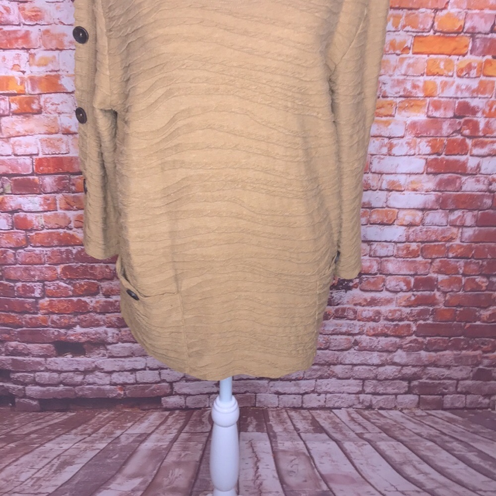 Toofan Tan Textured Lagenlook Scoop Neck Tunic - Picture 4 of 8